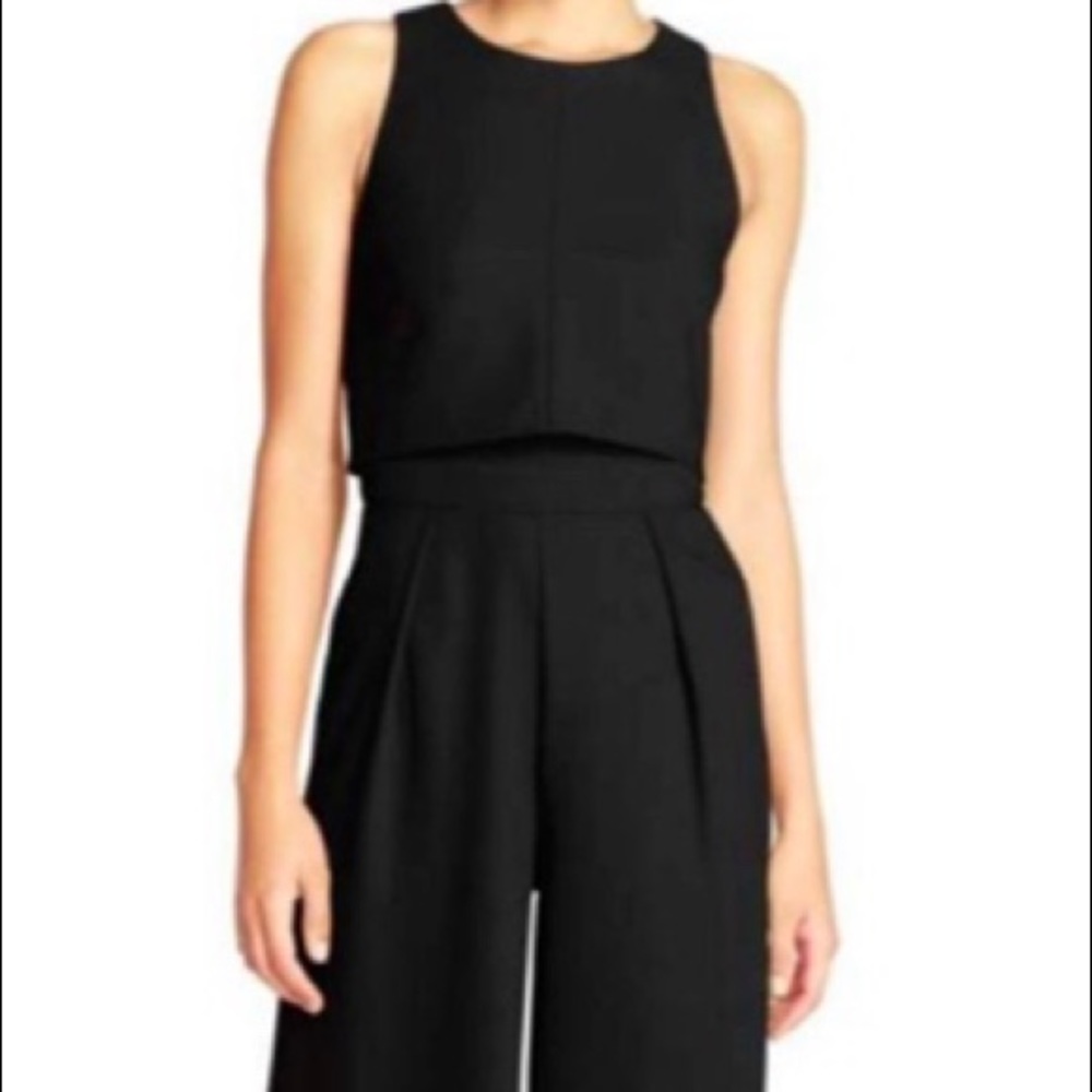 NWT sleeveless black wide leg jumpsuit size L